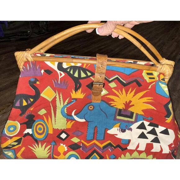 Sun N Sand Vintage Large Doctors Cotton Rhino Handbag Tribal Buckle Bag - Picture 8 of 15